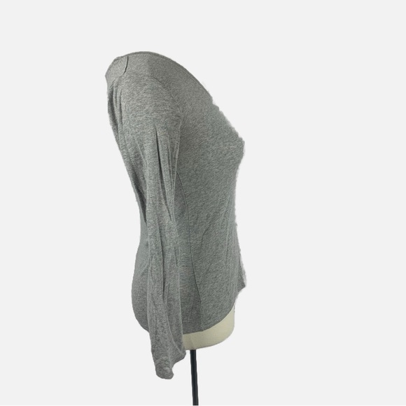 GAP Supersoft V-Neck Long Sleeve Tee (XS) – Pima Cotton Modal, Light Grey - Picture 2 of 8